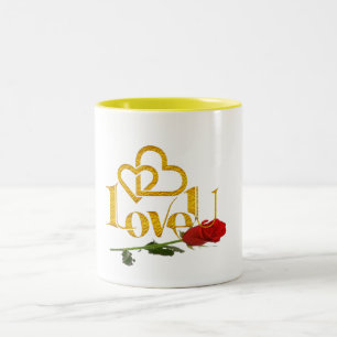2 Couleurs mignon amour vous valentine's day rose tasse à caf