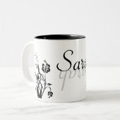 2 Couleurs Modèle nommé floral de tasse (Devant gauche)