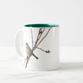 2 Couleurs Moineau sur une tasse de branche (Devant gauche)