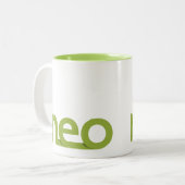 2 Couleurs Néo- tasse verte de logo (Devant gauche)