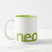 2 Couleurs Néo- tasse verte de logo (Gauche)