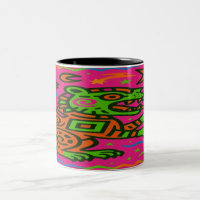 Neon Jaguar Spirit - Tasse de café Tribal Bold