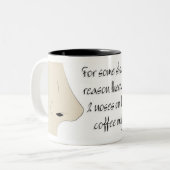 2 Couleurs Nez sur une tasse (Devant gauche)