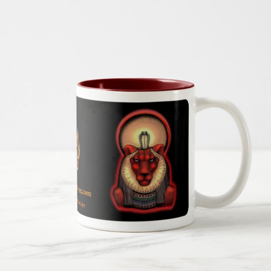 2 Couleurs Noir de tasse de Sekhmet, 11oz. (Droit)