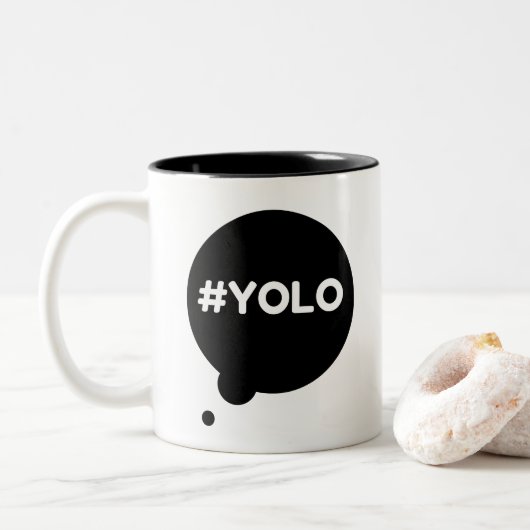 2 Couleurs Noir de YOLO tasse de 325 ml (Avec donut)