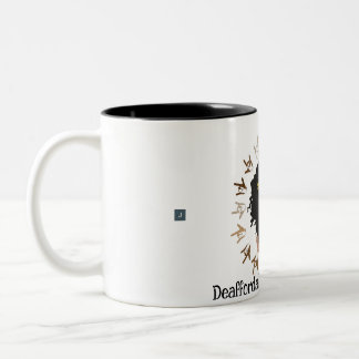 2 Couleurs Noir, Femme Sourde tasse dans le design ASL.