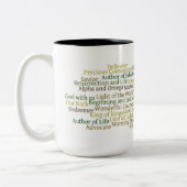 2 Couleurs Noms de tasse de café de Jésus 15oz (Gauche)