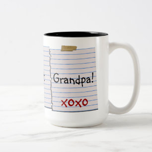2 Couleurs Notes d'amour pour la tasse de grand-papa