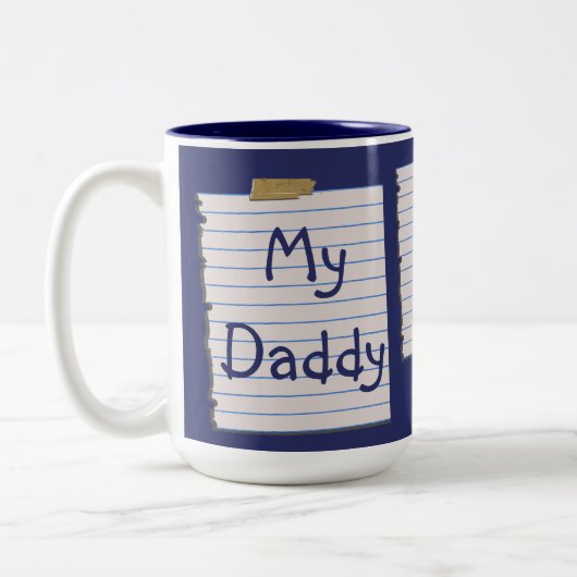 2 Couleurs Notes d'amour pour la tasse de papa (Gauche)