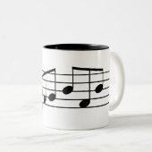 2 Couleurs Notes ouvrières de musique de tasse de café de (Devant droit)