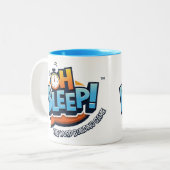 2 Couleurs Oh bip ! Bleu à deux tons de tasse de logo (Devant gauche)