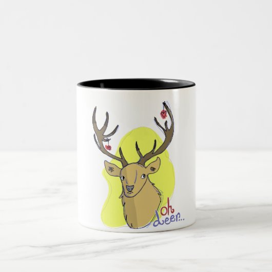 2 Couleurs oh tasse de cerfs communs… (Centre)