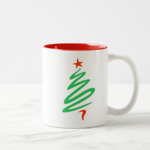 2 Couleurs Oh tasse rouge verte d'arbre de Noël