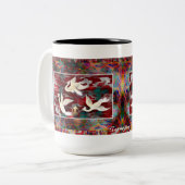 2 Couleurs Oiseaux dans la tasse rouge (Devant gauche)