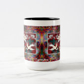 2 Couleurs Oiseaux dans la tasse rouge (Centre)