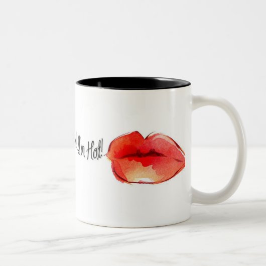 2 Couleurs Ouf je suis chaud ! Tasse (Droit)
