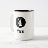 2 Couleurs Oui Tasse à café à deux tons (Devant gauche)
