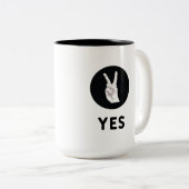 2 Couleurs Oui Tasse à café à deux tons (Devant droit)