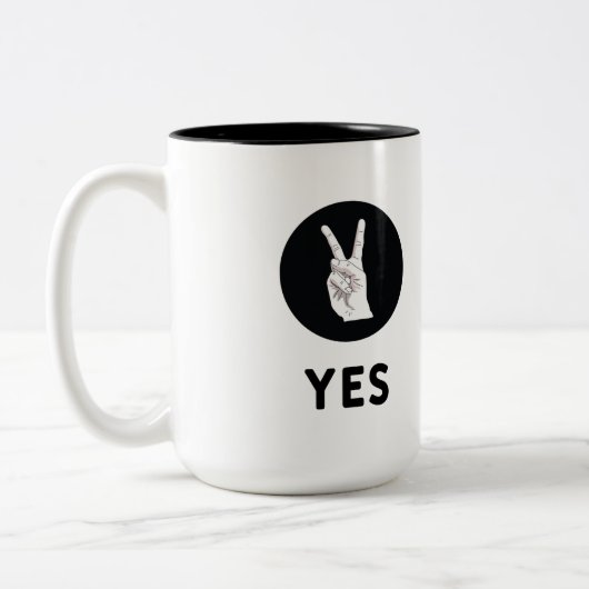 2 Couleurs Oui Tasse à café à deux tons (Gauche)