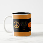 2 Couleurs Paix, amour et tasse de Halloween (Gauche)