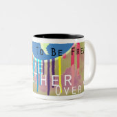 2 Couleurs Paix "ensemble venue" tasse (Devant droit)
