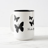 2 Couleurs Papillons noirs - tasse (Devant gauche)