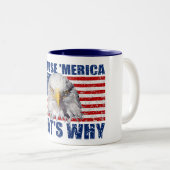 2 Couleurs PARCE QUE MERICA QUI EST POURQUOI tasse de café (Devant droit)