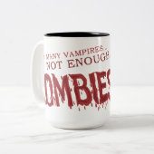 2 Couleurs Pas assez de tasse mousseuse de zombis (Devant gauche)