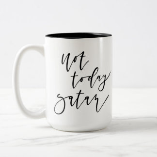2 Couleurs Pas aujourd'hui tasse de Satan