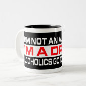 2 Couleurs Pas un cadeau alcoolique de tasse (Devant gauche)