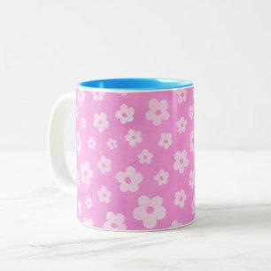 2 Couleurs Pastel fleuri deux tonées café et tasse de thé