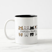 2 Couleurs PAWsitive pensant - tasse de meme de chat (Gauche)