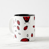 2 Couleurs Petite tasse de blanc de coccinelles (Devant gauche)