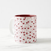 2 Couleurs Peu de tasse rouge de coeurs (Devant gauche)