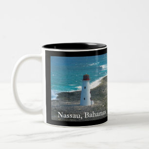 2 Couleurs Phare à Nassau en Bahamas sur la tasse de café