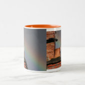 2 Couleurs Pigeon sur le pot avec la tasse d'arc-en-ciel (Centre)