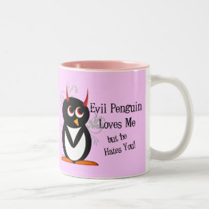 2 Couleurs Pingouin mauvais dans la tasse d'amour