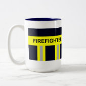 2 Couleurs Pompier Symbole Uniforme bleu Bibiche Tasse (Gauche)