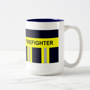2 Couleurs Pompier Symbole Uniforme bleu Bibiche Tasse