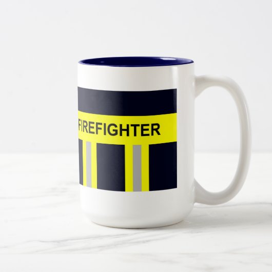 2 Couleurs Pompier Symbole Uniforme bleu Bibiche Tasse (Droit)