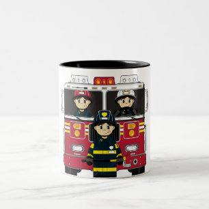 2 Couleurs Pompiers avec la tasse de pompe à incendie