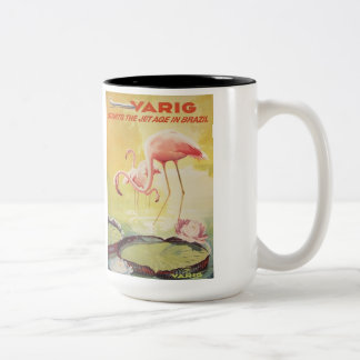 2 Couleurs Poster vintage de Varig pour la tasse du Brésil