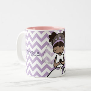 2 Couleurs Première tasse personnalisée de nom de fille de