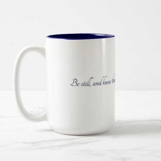 2 Couleurs Psaume 46:10, (Style 2), Tasse Cadeau (Gauche)