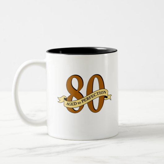 2 Couleurs quatre-vingtième Tasse d'anniversaire (Gauche)