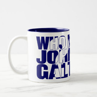 2 Couleurs Qui est John Galt ? bleu de la tasse 11oz