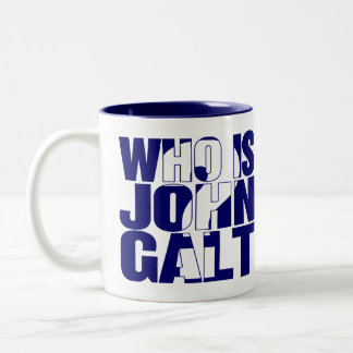 2 Couleurs Qui est John Galt ? bleu de la tasse 15oz