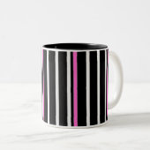 2 Couleurs Rayure - noir/rose - tasse (Devant droit)