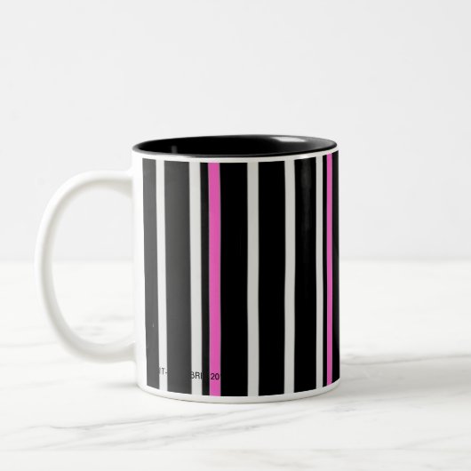 2 Couleurs Rayure - noir/rose - tasse (Gauche)