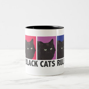 2 Couleurs RÈGLE de chats noirs ! Tasse de café
